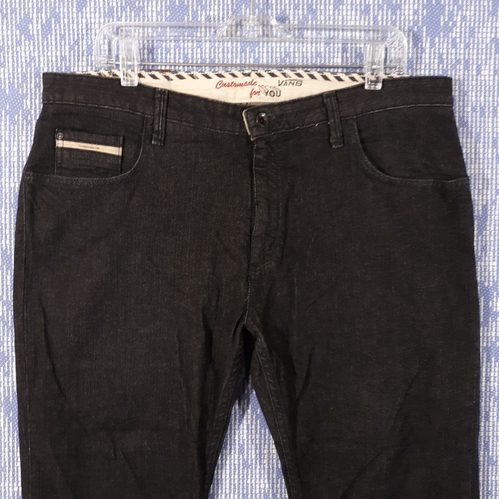 Vans Off The Wall Jeans Mens 36 x 30 Denim 5-Pocket Black Y2K Skateboarding - Picture 3 of 15